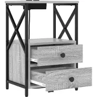 vidaXL Nachtkastje Grijs Sonoma 40 x 31 x 60 cm Bewerkt hout