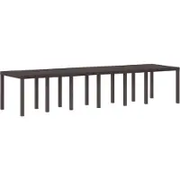 vidaXL Tuin Tafel Bruin 350 x 100 x 74 cm poly rattan