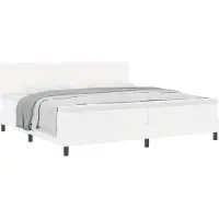 vidaXL Boxspring bed met hoofdeinde Wit 200 x 200 cm Kunstleer