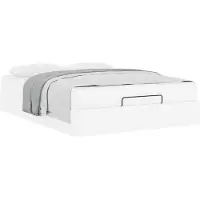 vidaXL Bedframe met matras Anders 2 st Wit PVC