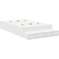 vidaXL Opbergbedframe met lade met opslag Wit 120 cm Bewerkt hout