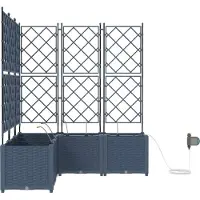 vidaXL Plantenbak 4 st Grijs 160 x 40 x 22 cm PP