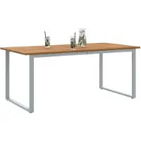 vidaXL Tuin Tafel Grijs 180 x 90 x 75 cm Massief Acacia Hout