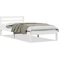 vidaXL Bedframe Wit 225,5 x 95,5 x 69,5 cm Massief vurenhout