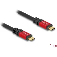 DeLOCK USB 10 Gbps Cable USB Type-C male to male PD 3.0 100 W E-Marker 1 m red metal