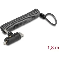 Navilock Laptop Security Coiled Cable for USB Type-A port with Key Lock