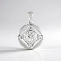 Cavill - Zilveren Hanger 925 Sterling Zilver Geplatineerd - Cambodjaanse Zirkoon 1.116 ct Rond Briljant - Elegante Dameshanger