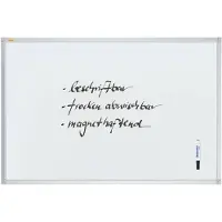 Franken Whiteboard X-tra!Line, wandmontage in staand en liggend formaat, frame van wit gelakt staal en aluminium, magnetisch, opbergbak, B 1800 x H 1200 mm