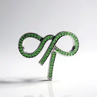 Cavill - Zilveren Hanger - 925 Sterling Zilver Geplatineerd - 67 Tanzania Tsavorieten 0 78 ct - Elegante Pave Strikvorm - Monosono Collection
