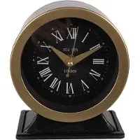 Clayre & Eef Tafelklok 14 cm Zwart Ijzer Glas Big Ben London Tafelklokken Binnen Zwart Tafelklokken Binnen