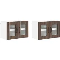 vidaXL Wandkast LUCCA, 2 stuks, bruineiken fineer