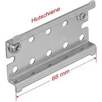 DeLOCK DIN Rail Stainless Steel with End Stop for Wall Mounting