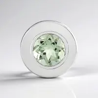 Cavill - Zilveren Hanger - 925 Sterling Zilver - Groene Amethist 3,16 ct Rond - Elegant, Mintgroen, Bezelzetting, 18x18 mm