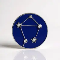 Cavill - Zilveren Hanger Weegschaal - 925 Sterling Zilver Platina Geplateerd - Cambodjaanse Zirkoon 0,081 ct - Kosmisch Design - Rond 23 mm