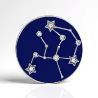 Cavill - Zilveren Waterman Hanger - 925 Sterling Zilver Geplatineerd - 0,081 ct Cambodjaanse Zirkonen - Modern Diepblauw