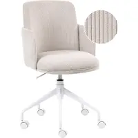 Beliani DRYDEN - Bureaustoel - Lichtbeige - Corduroy