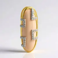 Cavill - Zilveren Hanger Verguld - 925 Sterling Zilver - Rozenkwarts 9,2 ct Ovaal Cabochon - 44 Zirkonia 0,32 ct - Elegante Dameshanger