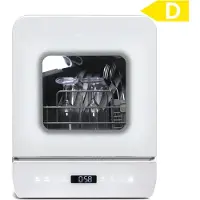 Puluomis Mini Vaatwasser met Waterreservoir - Vrijstaande Afwasmachine - 3 Couverts - 7 Wasprogramma's - Incl. Bestekmandje - Wit