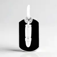 Cavill - Zilveren Hanger 925 Sterling met 0,049 ct Diepblauwe Carré Tanzaniet uit Tanzania - Elegante, Moderne Hangers voor Dames - 23x10 mm