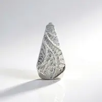 Cavill - Zilveren Hanger 925 Sterling Zilver Geplateerd Platina - Cambodjaanse Zirkonia's 0,12 ct - Druppelvormige Elegant Rijzige Hanger 23x12 mm