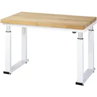 RAU Werktafel serie adlatus 600, 1250 x 700 x 740-1140 mm, beuken massief blad