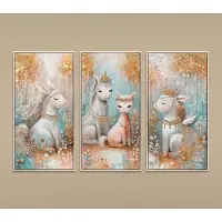 YS Canvas schilderij landschapsformaat handgeschilderd sprookjeswezens fantasy magisch – -Art Gallery – Magische wanddecoratie voor woonkamer – Schilderij voor kinderkamer en hal