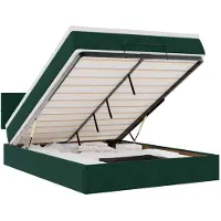 vidaXL Ottoman bed met matras en LED's 140x200cm fluweel donkergroen