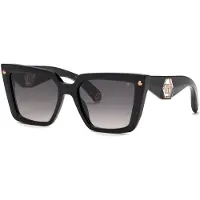 Philipp Plein Zonnebril SPP178 56/18/140 Glanzend Zwart Acetaat VROUW SPP178