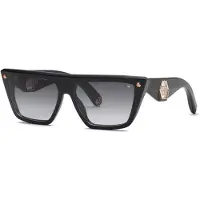 Philipp Plein Zonnebril SPP177 58/15/140 Glanzend Zwart Acetaat VROUW SPP177