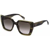 Police SPLR98 Marrone striato+verde 54/19/140 WOMAN Zonnebrillen