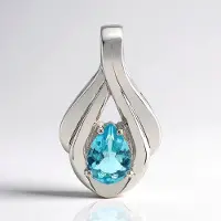 Cavill - Zilveren Hanger met Blauwe Apatiet 0,57 ct - 925 Sterling Zilver Palladium - Peervormige Druppel - Elegant & Modieus, 20x12 mm