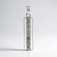 Cavill - Zilveren Hanger 925 Sterling Zilver - 7 Groene Tuléar Saffieren 0,417 ct - Modern & Elegant - Palladium Verhoogd