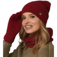 Alur - Winterset Dames - Muts Beanie - Sjaal Komin - Handschoenen - Alpaca Touch