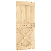 vidaXL Schuifdeur NARVIK Naturel en Zwart 90 x 210 cm (213,5 cm)