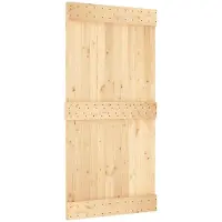 vidaXL Schuifdeur NARVIK Naturel en Zwart 100 x 210 cm (213,5 cm)