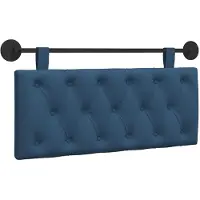 vidaXL Hangend hoofdbord Blauw Stof