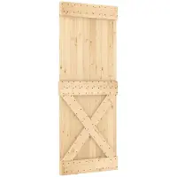 vidaXL Schuifdeur NARVIK Naturel en Zwart 80 x 210 cm (213,5 cm)