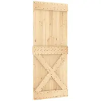 vidaXL Schuifdeur NARVIK Naturel en Zwart 85 x 210 cm (213,5 cm)