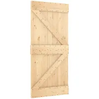 vidaXL Schuifdeur NARVIK Naturel en Zwart 95 x 210 cm (213,5 cm)