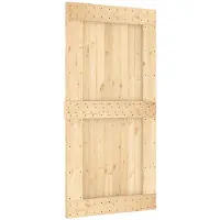vidaXL Schuifdeur NARVIK Naturel en Zwart 100 x 210 cm (213,5 cm)