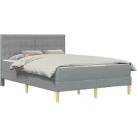 vidaXL Bedframe met matras met hoofdeinde Lichtgrijs 120 x 190 cm Stof