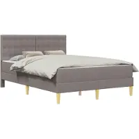 vidaXL Bedframe met matras en hoofdeinde, taupe, 140 x 200 cm, stof