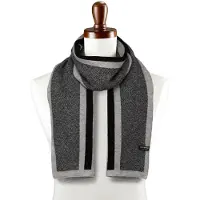Peterson - Lange Sjaal - Geometrisch Patroon - 180cm - Zwart/Grijs