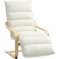 HOMCOM Accentstoel van fluweel (100% polyester) - 67x93x105cm - Crème