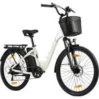 TTGO Elektrische Fiets C2 Pro - 250W Motor - 36V 18Ah Accu - Bereik 80-120km - 26" Banden Elektrische Stadsfiets - Shimano 7-Speed - 25km/u - Wit