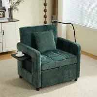 MODFU Slaapfauteuil - 2-In-1 - 5-Standen Rugleuning - Modern - Chenille - Groen - 167 X 79 X 83 Cm