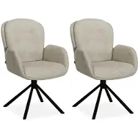 MX Sofa - Eetkamerstoel Longford - Beige (set van 2 stoelen)