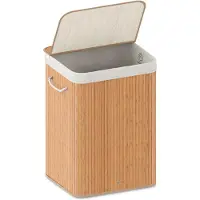Organess wasmand - Wassorteerder - Wasmand met deksel - Opvouwbaar - 100L - Bamboe - 2 waszakken
