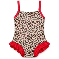 SuperCute Badpak Meisjes Panterprint – Rozerood / Leopard – Kinder Badpak Met Ruches – 6 jaar - maat 116