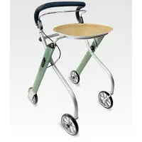 TrustCare Let’s Go Indoor Rollator – Lichtgewicht & Opvouwbaar Design – Met Dienblad & Stoffen Mandje – Wendbaar & Stijlvol – Groen